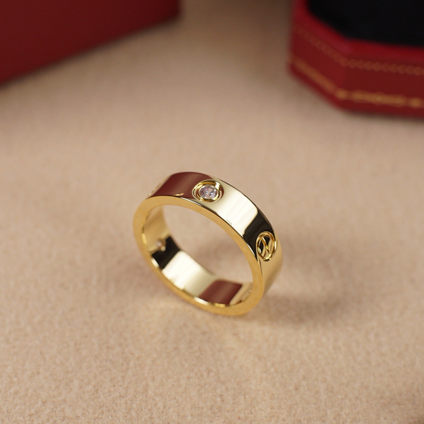 [Lumi Jewelry]LOVE 5.5MM 3 DIAMOND RING