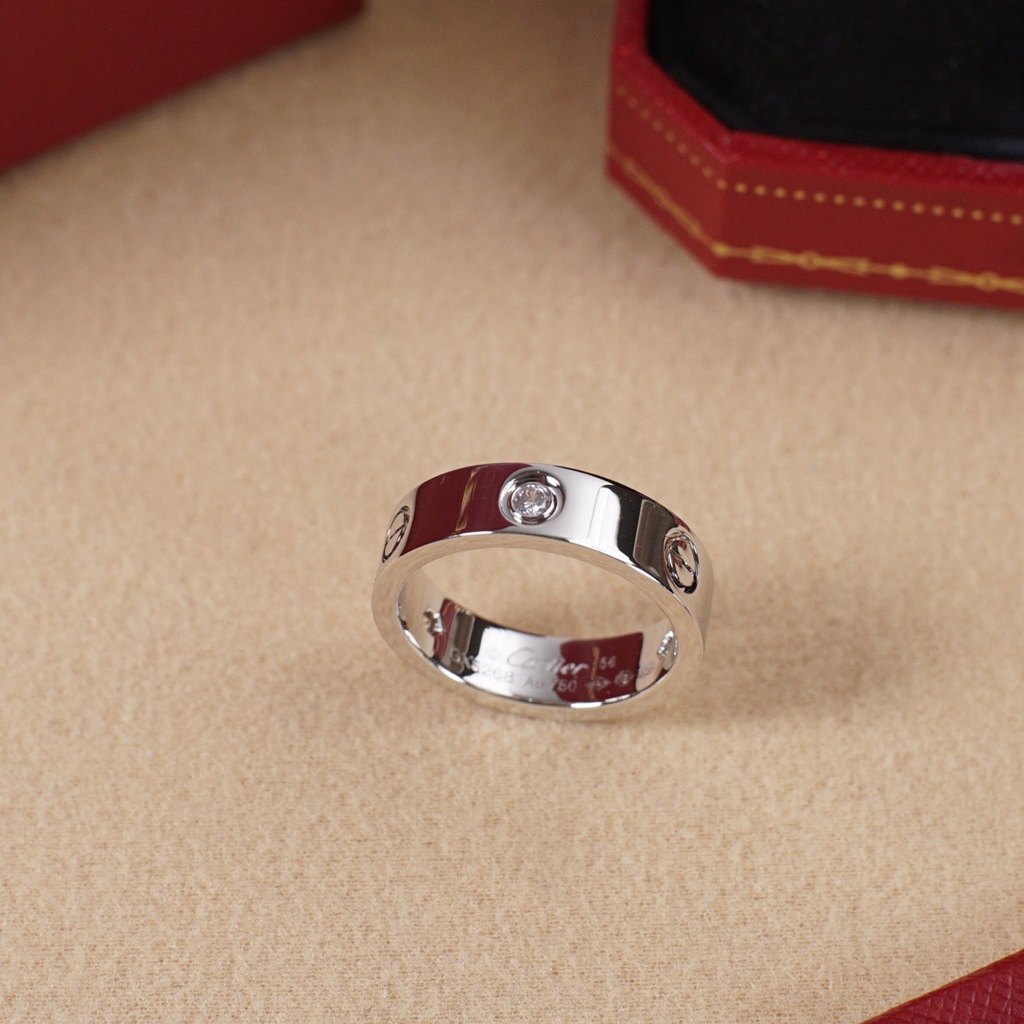 [Lumi Jewelry]LOVE 5.5MM 3 DIAMOND RING