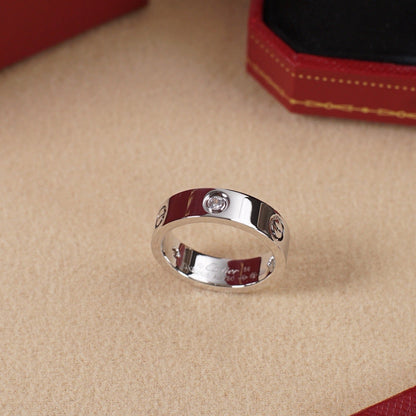 [Lumi Jewelry]LOVE 5.5MM 3 DIAMOND RING