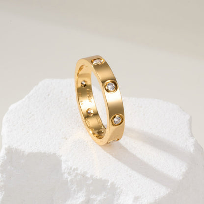 [Lumi Jewelry]LOVE 4MM 8 DIAMOND RING
