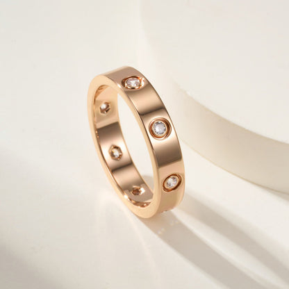 [Lumi Jewelry]LOVE 4MM 8 DIAMOND RING