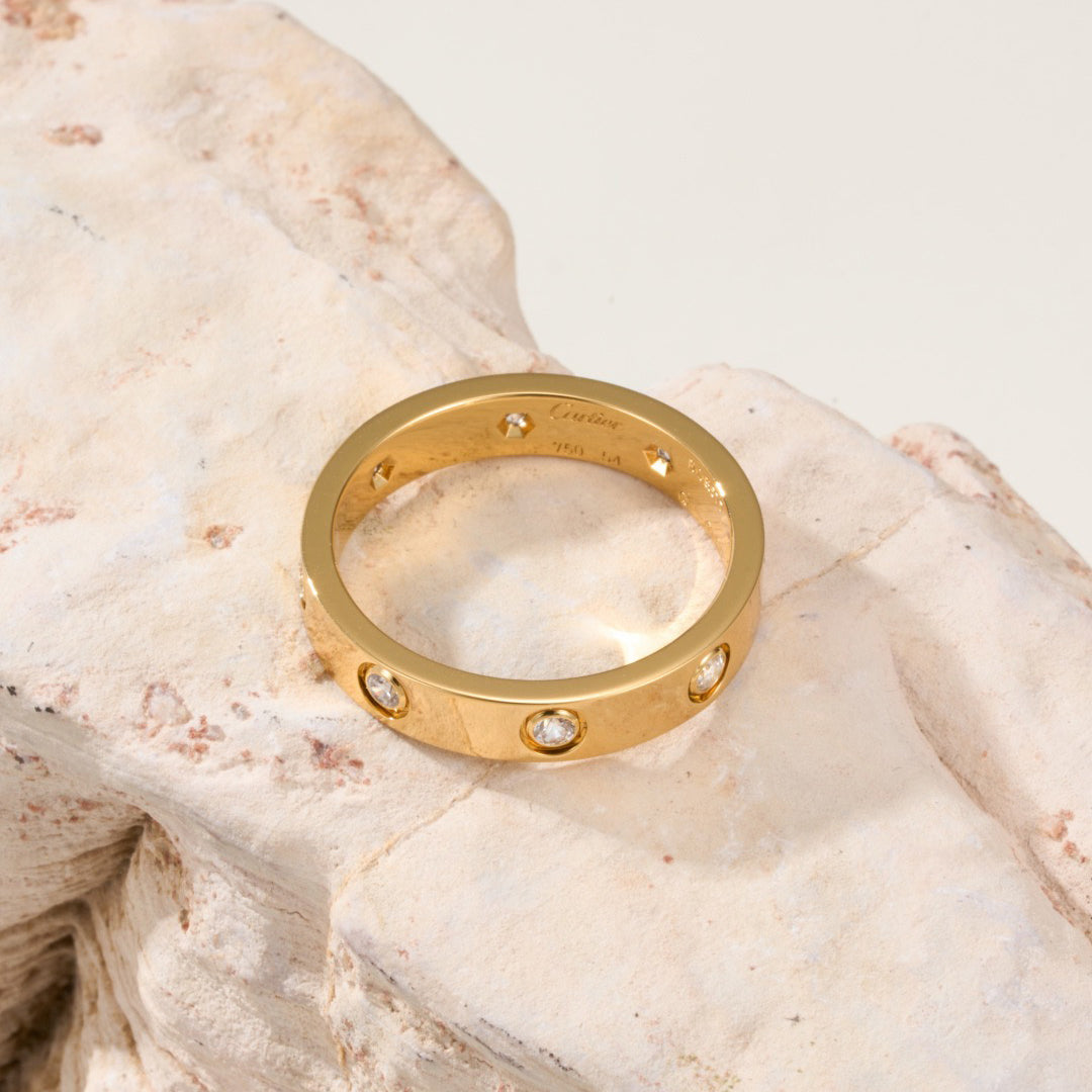 [Lumi Jewelry]LOVE 4MM 8 DIAMOND RING