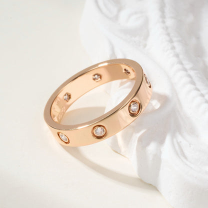[Lumi Jewelry]LOVE 4MM 8 DIAMOND RING