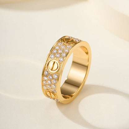 [Lumi Jewelry]LOVE RING 5.5MM DIAMONDS PAVED