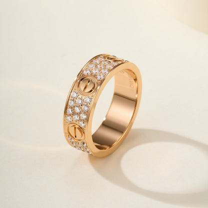 [Lumi Jewelry]LOVE RING 5.5MM DIAMONDS PAVED