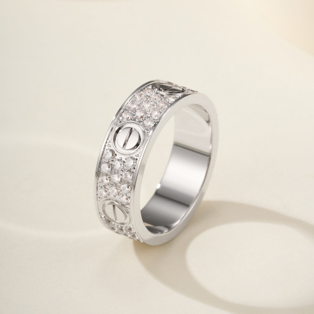 [Lumi Jewelry]LOVE RING 5.5MM DIAMONDS PAVED