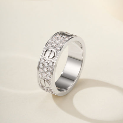 [Lumi Jewelry]LOVE RING 5.5MM DIAMONDS PAVED