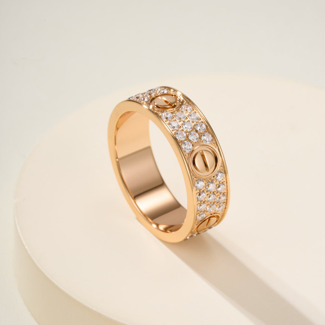 [Lumi Jewelry]LOVE RING 5.5MM DIAMONDS PAVED
