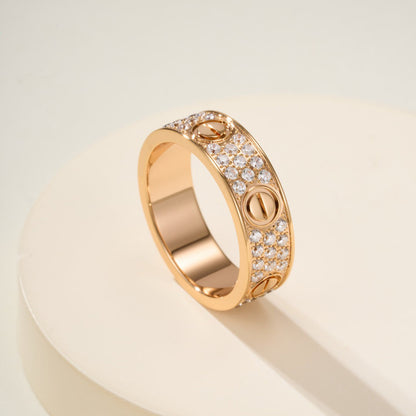 [Lumi Jewelry]LOVE RING 5.5MM DIAMONDS PAVED