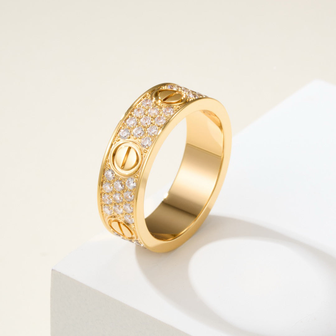 [Lumi Jewelry]LOVE RING 5.5MM DIAMONDS PAVED