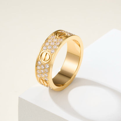[Lumi Jewelry]LOVE RING 5.5MM DIAMONDS PAVED