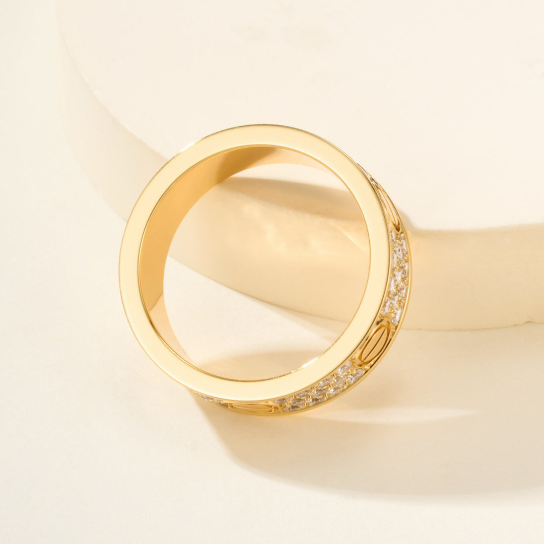 [Lumi Jewelry]LOVE RING 5.5MM DIAMONDS PAVED