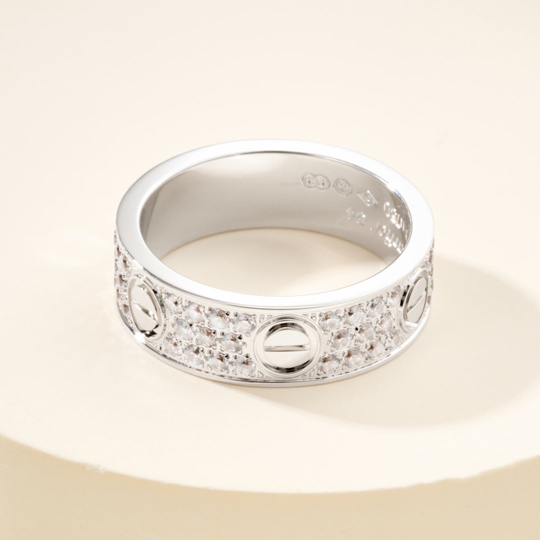 [Lumi Jewelry]LOVE RING 5.5MM DIAMONDS PAVED