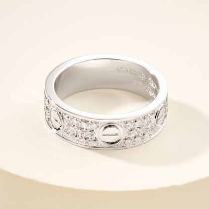 [Lumi Jewelry]LOVE RING 5.5MM DIAMONDS PAVED