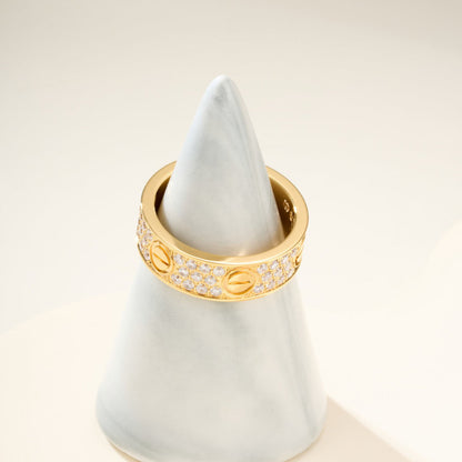 [Lumi Jewelry]LOVE RING 5.5MM DIAMONDS PAVED