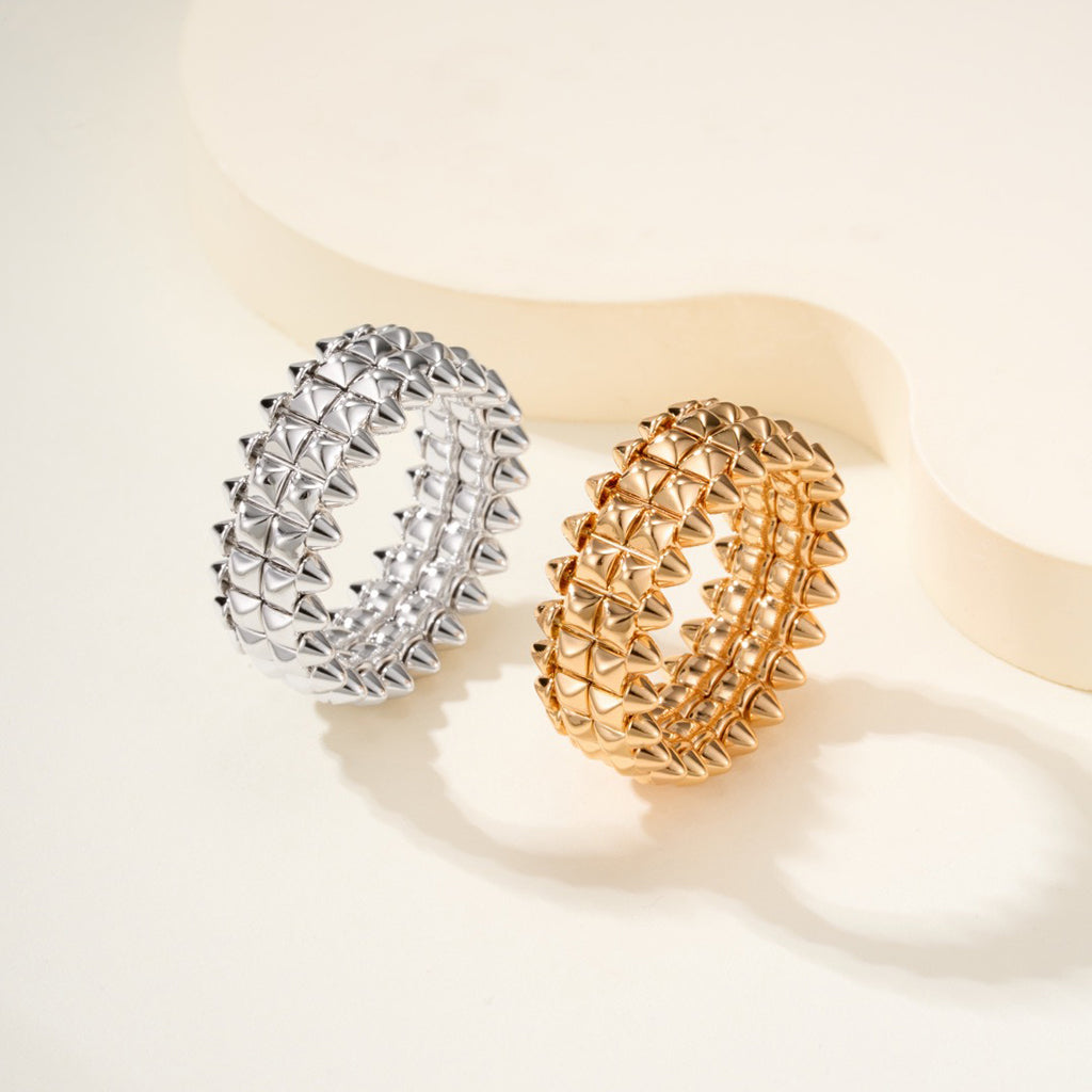 [Lumi Jewelry]CLASH 9.2MM DOUBLE ROW RING
