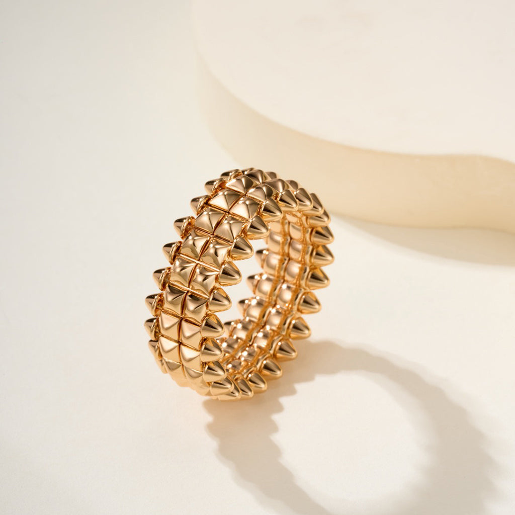 [Lumi Jewelry]CLASH 9.2MM DOUBLE ROW RING