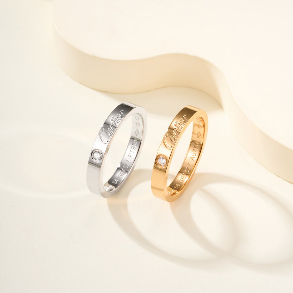 [Lumi Jewelry]LOVE RING 4MM 1 DIAMOND