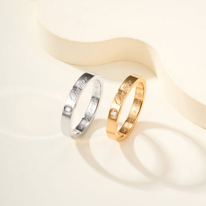 [Lumi Jewelry]LOVE RING 4MM 1 DIAMOND