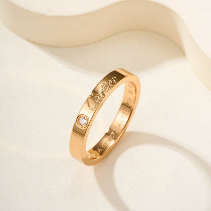 [Lumi Jewelry]LOVE RING 4MM 1 DIAMOND