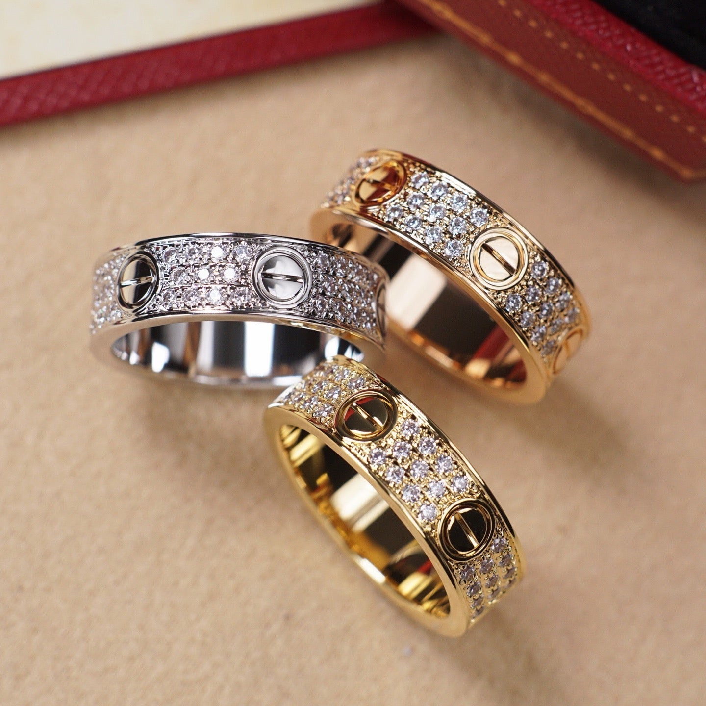 [Lumi Jewelry]LOVE RING 5.5MM DIAMONDS PAVED