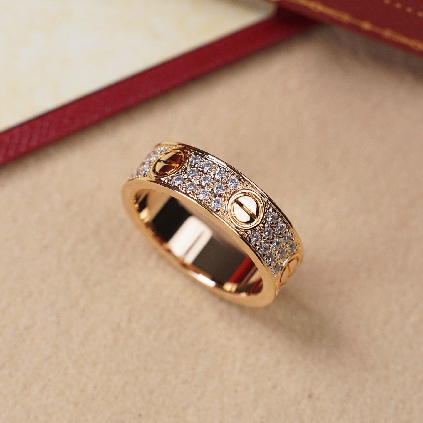 [Lumi Jewelry]LOVE RING 5.5MM DIAMONDS PAVED