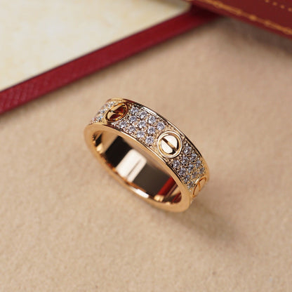 [Lumi Jewelry]LOVE RING 5.5MM DIAMONDS PAVED