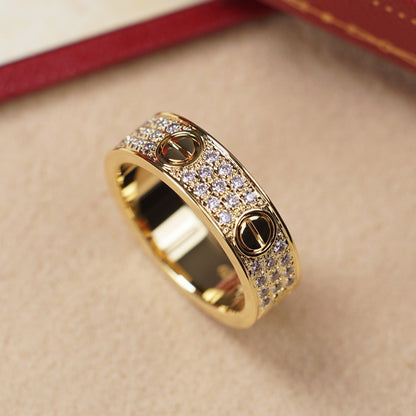 [Lumi Jewelry]LOVE RING 5.5MM DIAMONDS PAVED