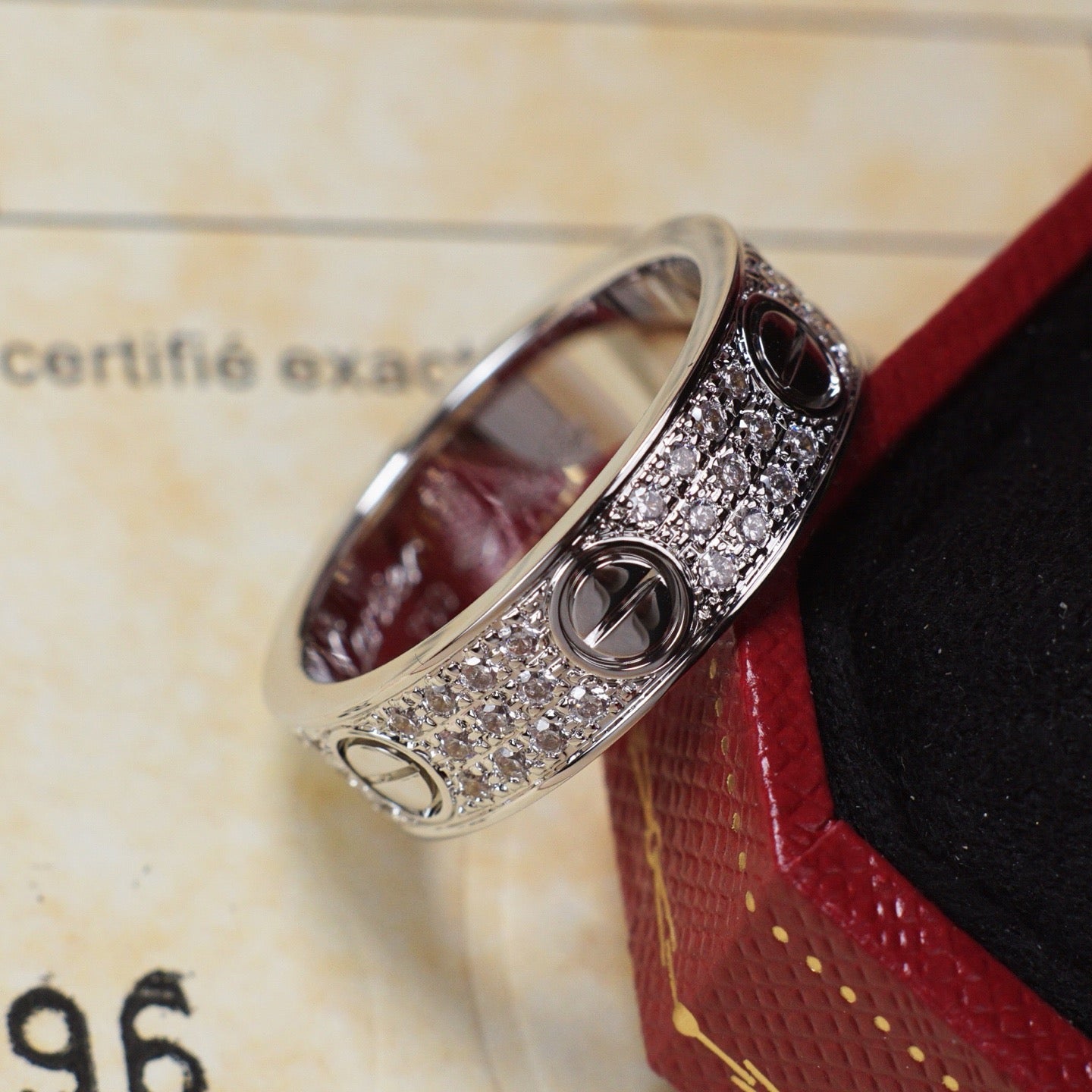 [Lumi Jewelry]LOVE RING 5.5MM DIAMONDS PAVED