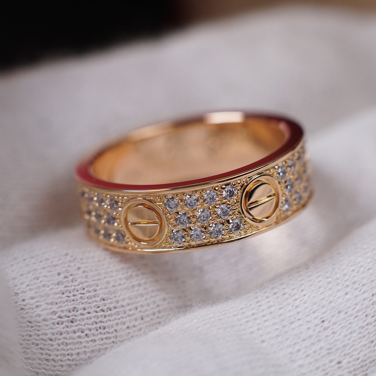[Lumi Jewelry]LOVE RING 5.5MM DIAMONDS PAVED