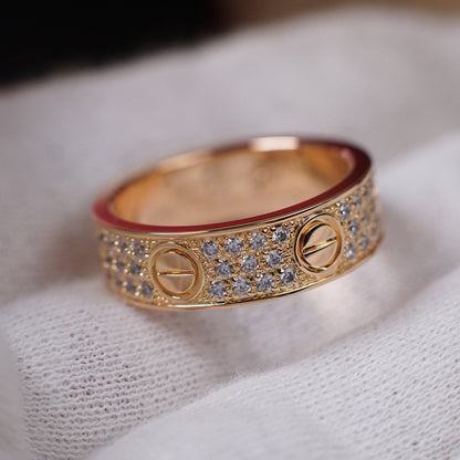 [Lumi Jewelry]LOVE RING 5.5MM DIAMONDS PAVED