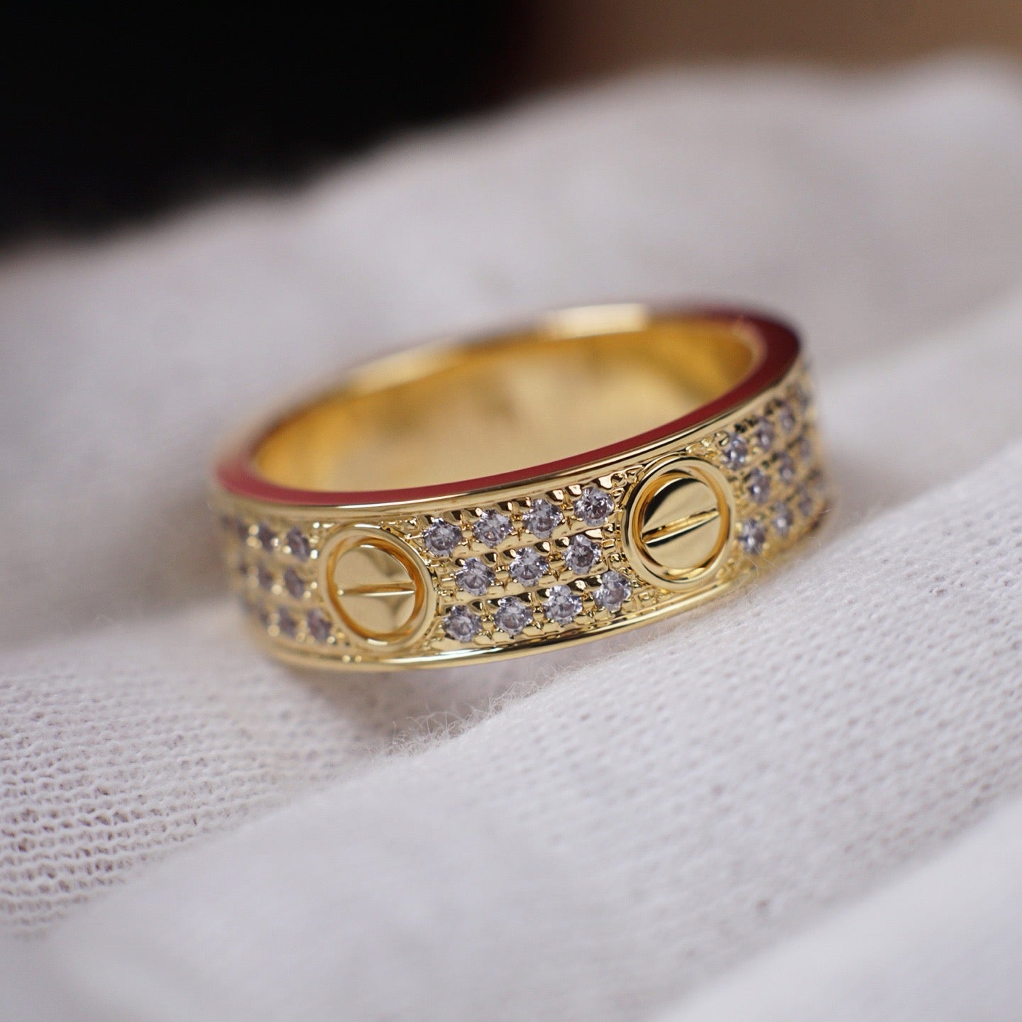 [Lumi Jewelry]LOVE RING 5.5MM DIAMONDS PAVED