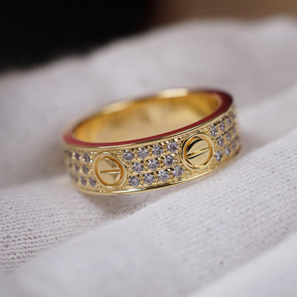 [Lumi Jewelry]LOVE RING 5.5MM DIAMONDS PAVED