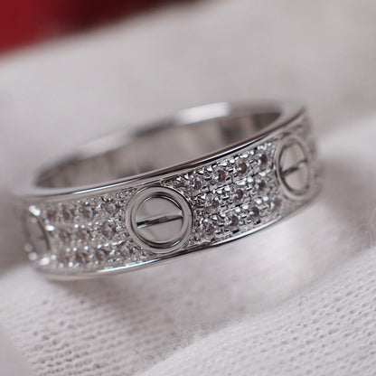 [Lumi Jewelry]LOVE RING 5.5MM DIAMONDS PAVED