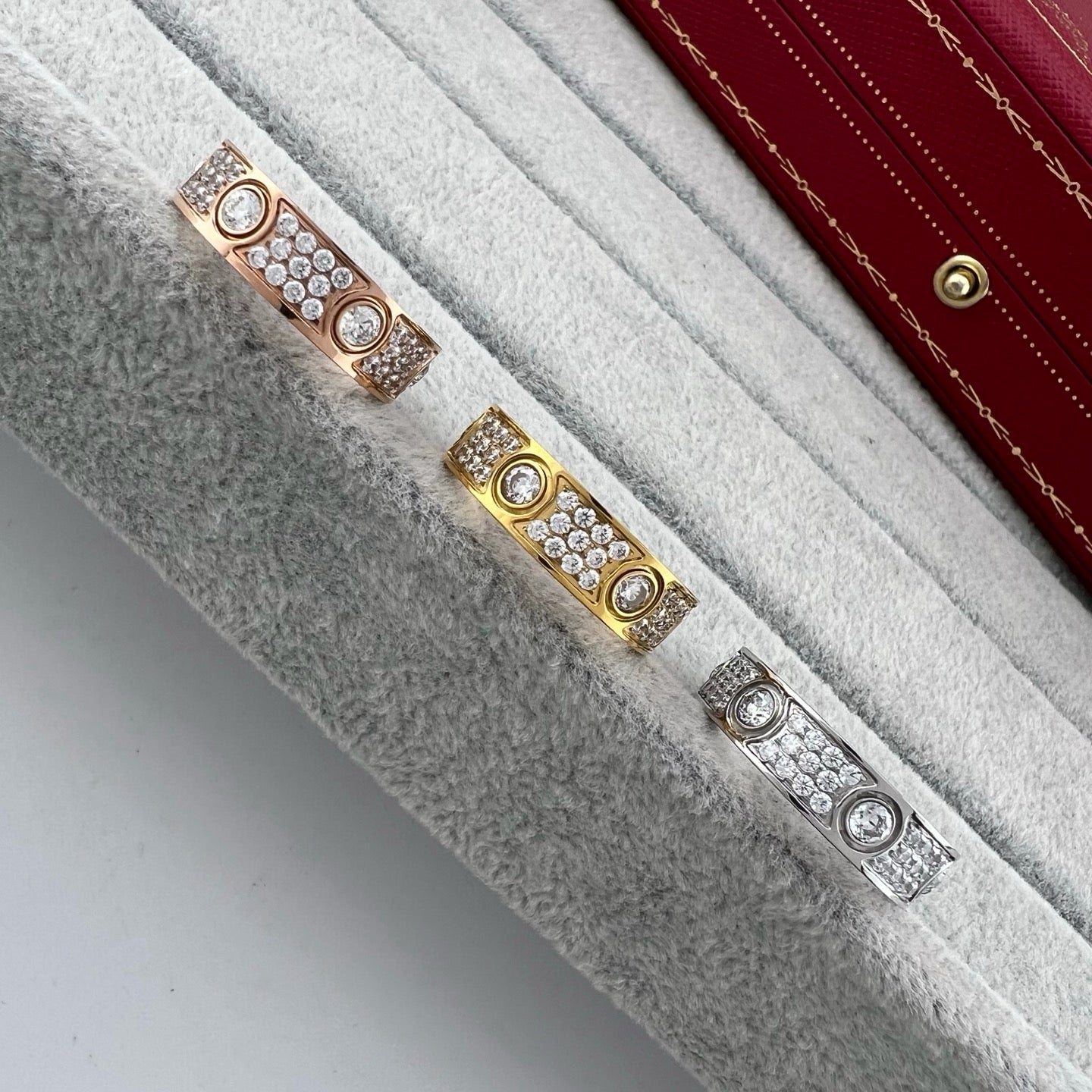 [Lumi Jewelry]LOVE 5.5MM FULL-PAVE 6-DIAMOND RING
