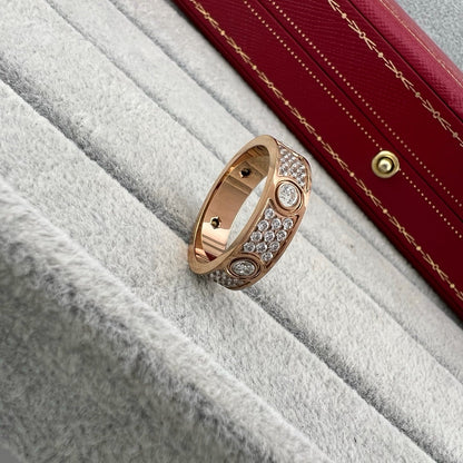 [Lumi Jewelry]LOVE 5.5MM FULL-PAVE 6-DIAMOND RING