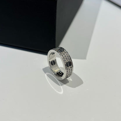 [Lumi Jewelry]LOVE RING 5.5MM DIAMONDS PAVED CERAMIC