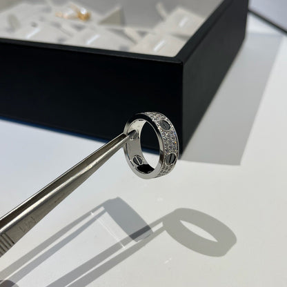 [Lumi Jewelry]LOVE RING 5.5MM DIAMONDS PAVED CERAMIC