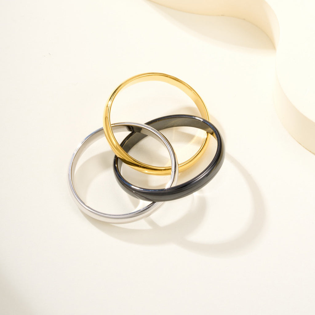 [Lumi Jewelry]TRINITY 3.2MM RING BLACK CERAMIC