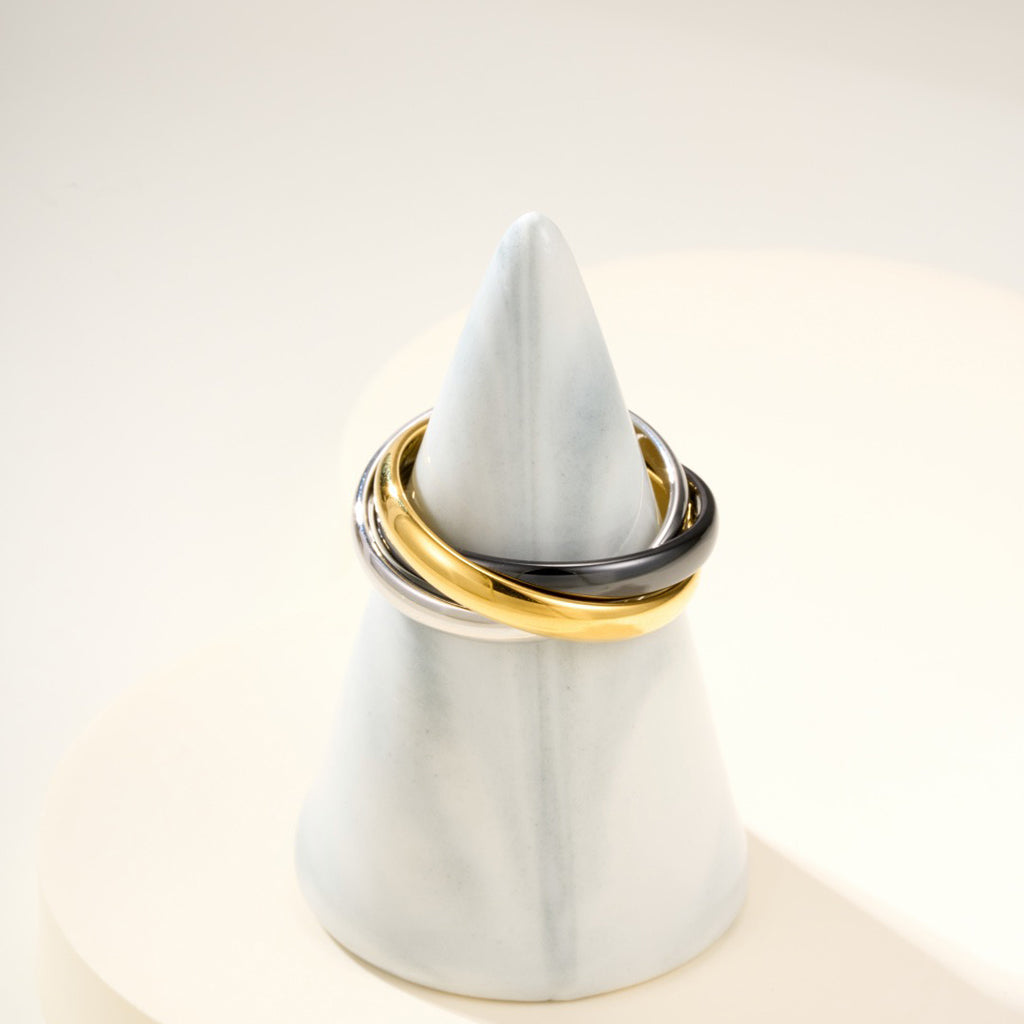 [Lumi Jewelry]TRINITY 3.2MM RING BLACK CERAMIC