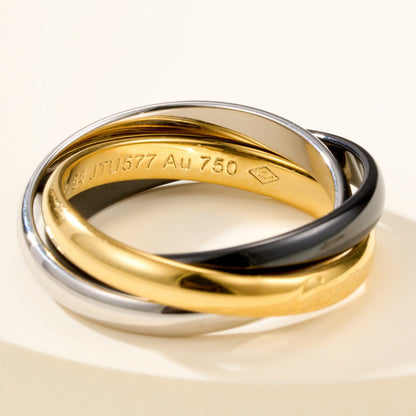 [Lumi Jewelry]TRINITY 3.2MM RING BLACK CERAMIC