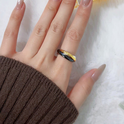 [Lumi Jewelry]TRINITY 3.2MM RING BLACK CERAMIC