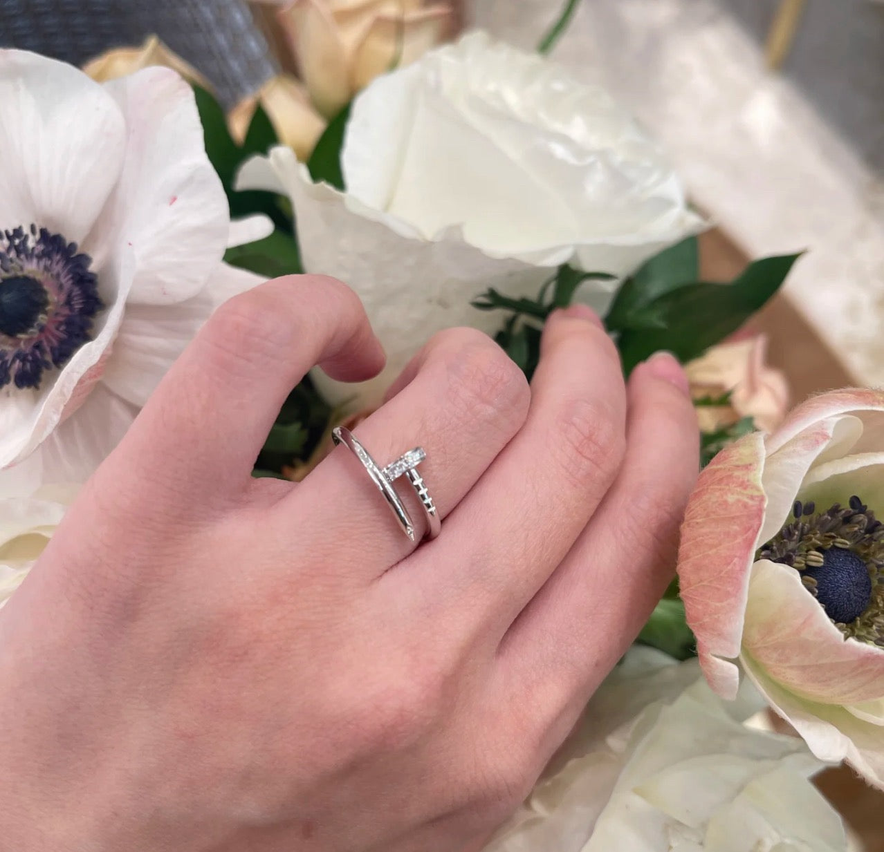 [Lumi Jewelry]JUSTE 1.8MM HALF DIAMOND RING