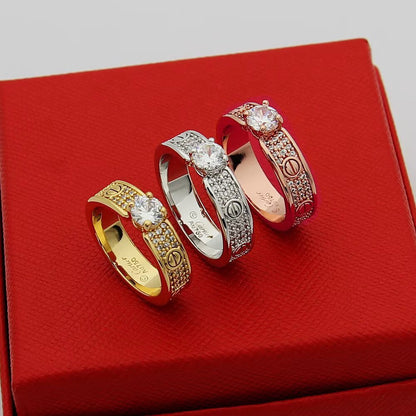 [Lumi Jewelry]LOVE RING 3.6MM 1 BIG DIAMOND FULL DIAMOND