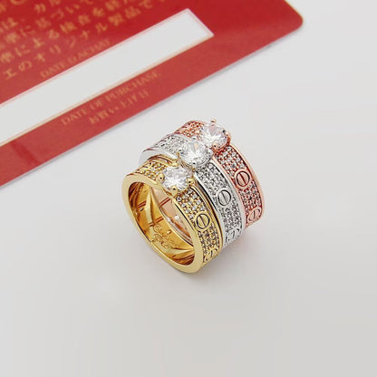 [Lumi Jewelry]LOVE RING 3.6MM 1 BIG DIAMOND FULL DIAMOND