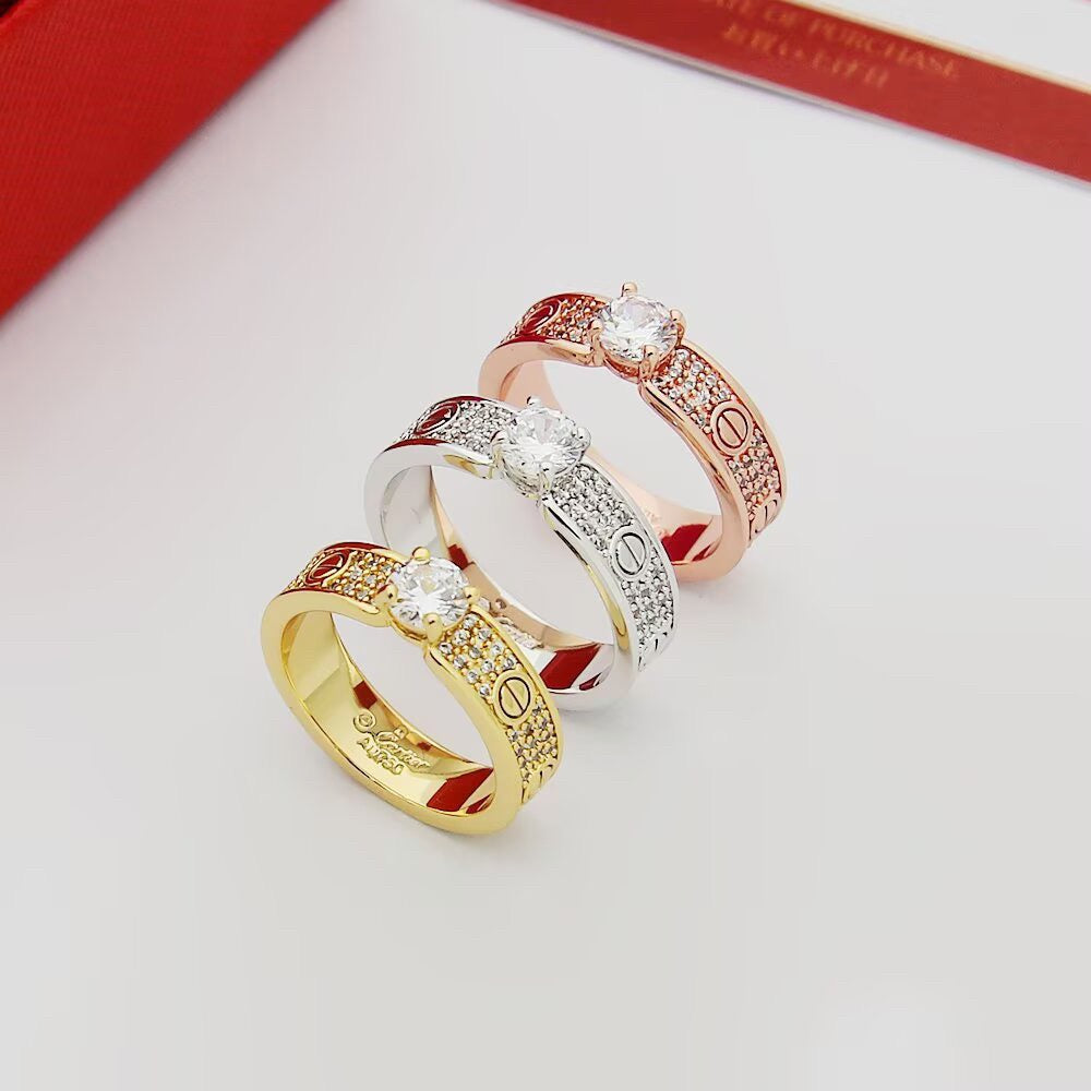 [Lumi Jewelry]LOVE RING 3.6MM 1 BIG DIAMOND FULL DIAMOND