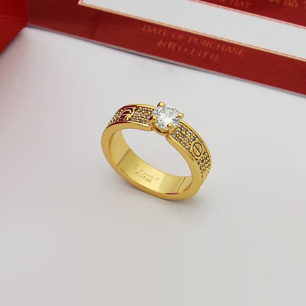 [Lumi Jewelry]LOVE RING 3.6MM 1 BIG DIAMOND FULL DIAMOND