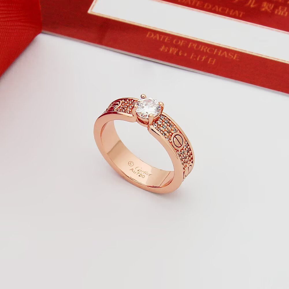 [Lumi Jewelry]LOVE RING 3.6MM 1 BIG DIAMOND FULL DIAMOND
