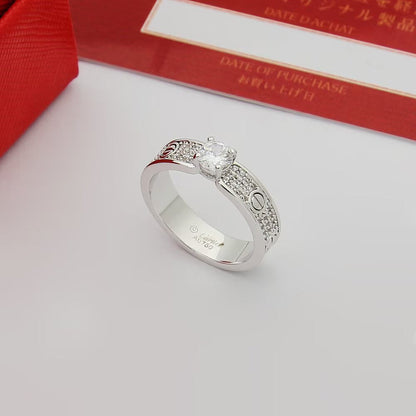 [Lumi Jewelry]LOVE RING 3.6MM 1 BIG DIAMOND FULL DIAMOND