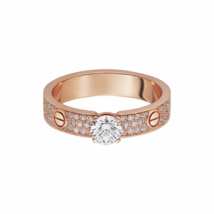 [Lumi Jewelry]LOVE RING 3.6MM 1 BIG DIAMOND FULL DIAMOND